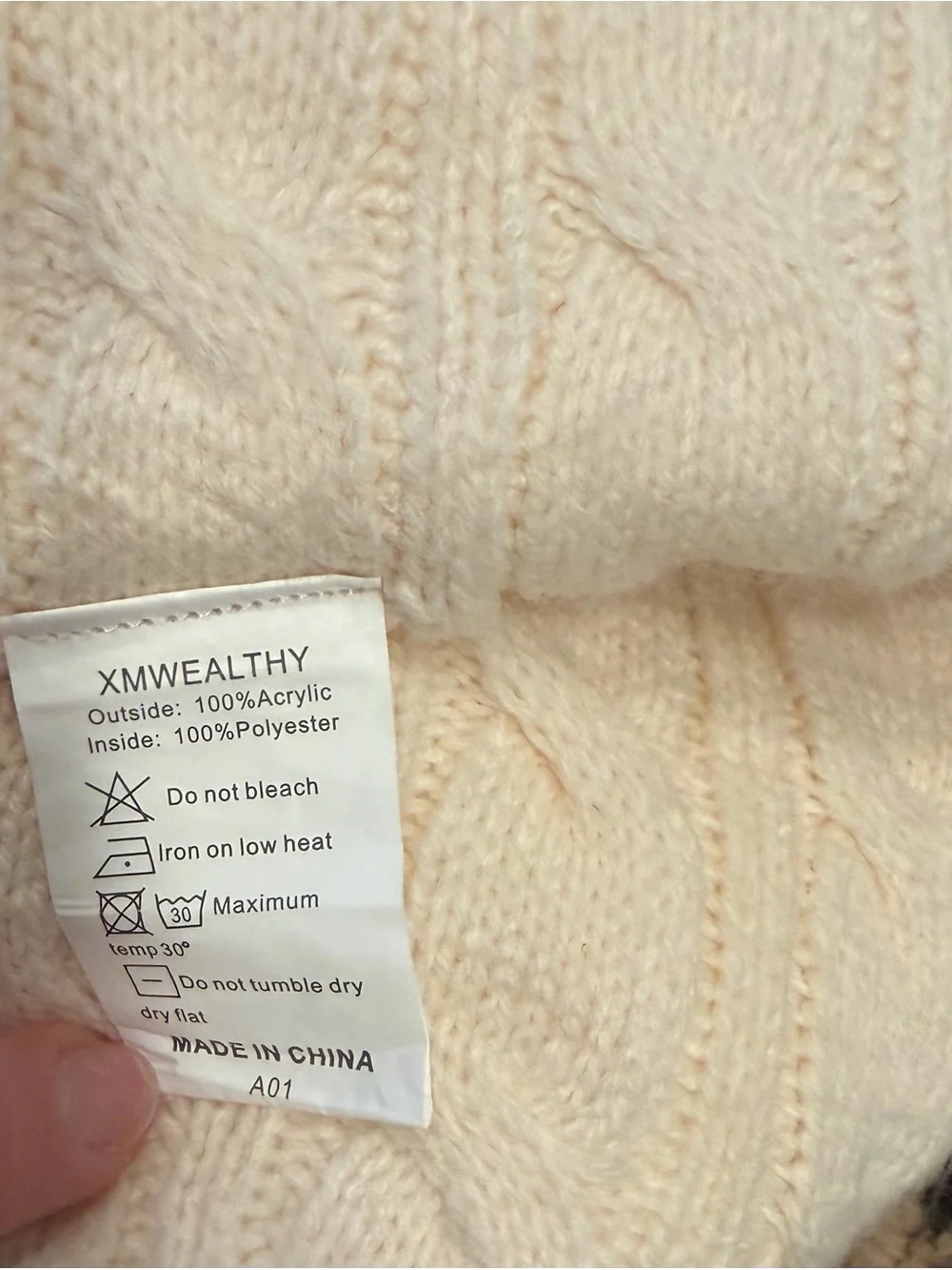 Cream Cable Knit Button-Front baby sleep sack/blanket